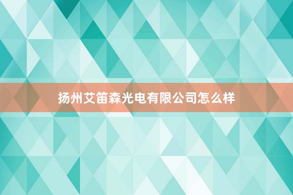扬州艾笛森光电有限公司怎么样